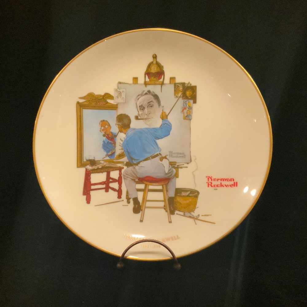 Norman Rockwell Triple Self Portrait